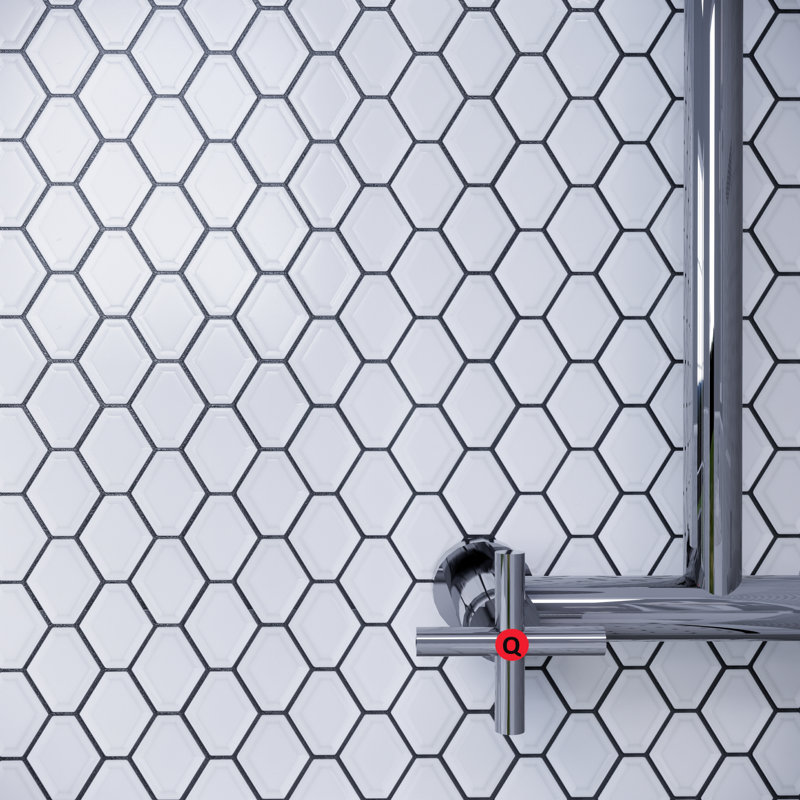 Supreme Tile Porcetile Diamond 1.9" x 2.4" Porcelain Mosaic Wall & Floor Tile