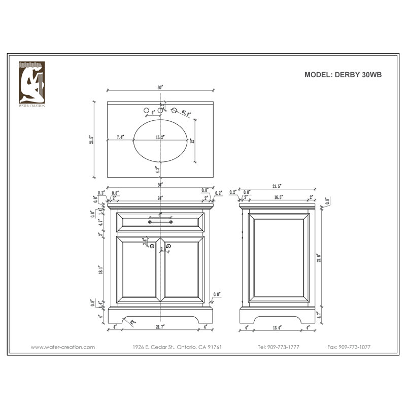 Derby 24" Single Sink Bathroom Vanity Set with Mirror, White, Mirror Included