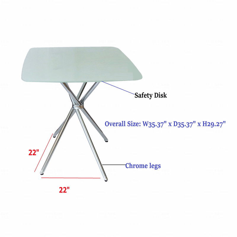 3 Pieces 36" Inch Contemporary Elegance Squared Dining Set