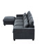 Canapé modulaire carré en L avec méridienne réversible - Chenille gris foncé moderne pour le salon-1246836750