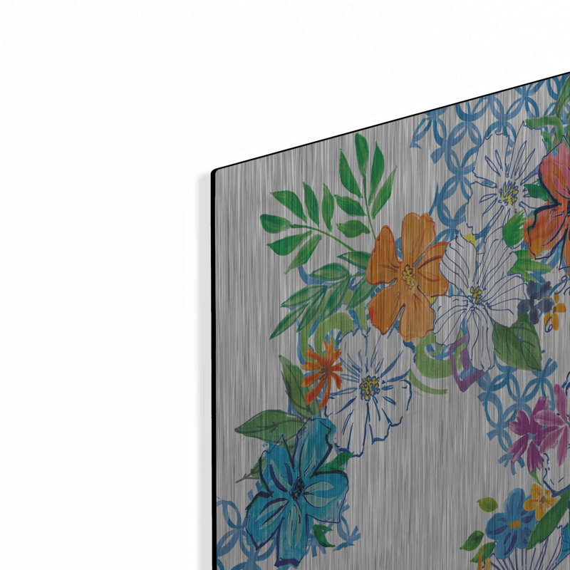  «Flower Power I» par Mike Schick, art mural en métal, 12 po x 12 po, H 12 po x l 12 po