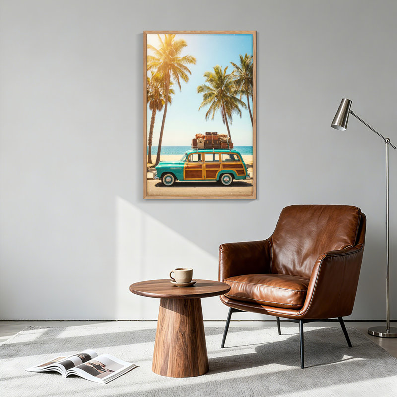 «Beach Car», reproduction d'art sur toile, ensemble de 1, H 48 po x l 32 po, Naturel