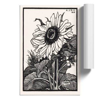 Sunflower by Julie De Graag - No Frame Drawing