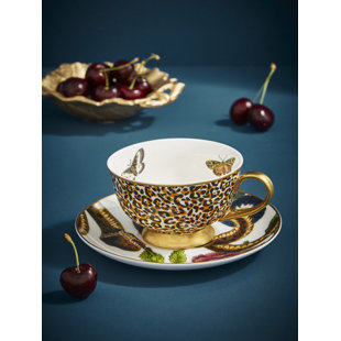 Spode, Creatures Of Curiosity - Teacup & Saucer (Leopard/Snake)