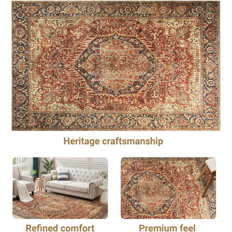 Aspire Homeware Vintage Oriental Area Rug, Rectangle 40 x 60 cm