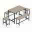 Ensemble de salle à manger extensible pour 4 à 8 personnes avec 2 bancs et 2 tabourets, conception peu encombrante-130147590