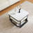 Marble Nesting Table, Coffee Table Set of 2 End Table,Accent Tea Table with Metal Frame,Black