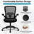 Game Chairsr, Ergonomic Desk Chair Breathable Mesh Chair With Adjustable High Back Lumbar Support Flip-Up Armrests, Executive Rolling Swivel Comfy Task Computer Chair For Home Office