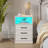 Orren Ellis Nightstand With 3 Drawers Open Storage, Wireless Charging and LED Lights-2119826057