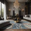Tapis gris soyeux et moelleux-875235363