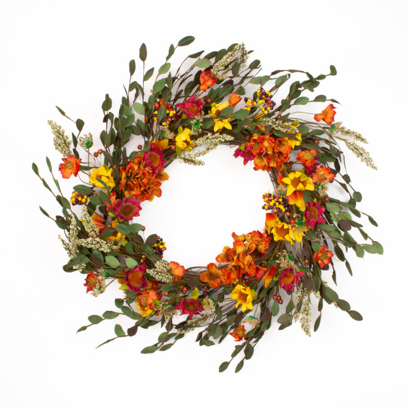 Faux Sunflower Silk 22'' Wreath