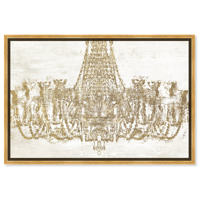 Glam Chandelier, impression sur toile tendue, H 36 po x l 54 po, Toile avec cadre doré