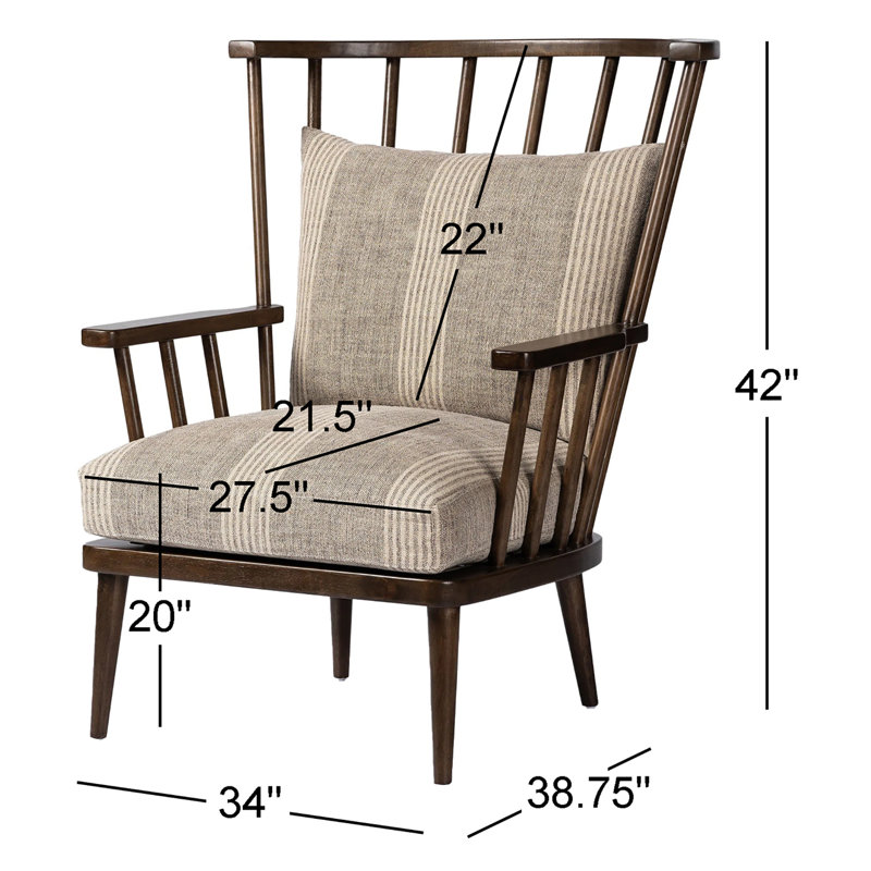 Graham Chair-Andes Natural, 100% Flax/Linen; Manchester Flint