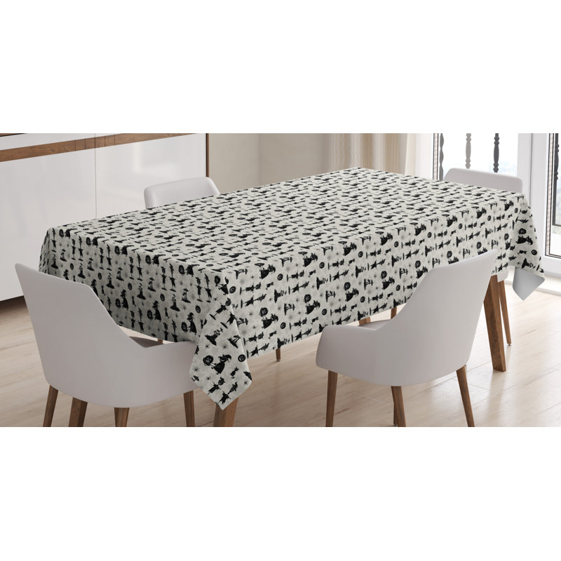 Geometric Halloween Tablecloth, 90" x 60"