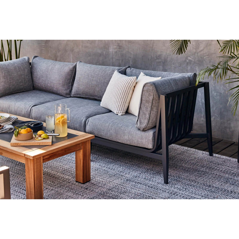 Fauteuil d'extérieur blanc en aluminium , Gris brouillard du Pacifique, Noir, noir, noir, noir