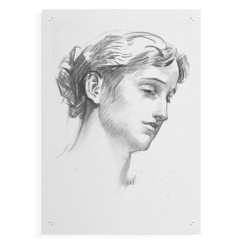 Croquis rétro Lxxi - impression sur toile seulement - non encadrée, H 18 po x l 12 po