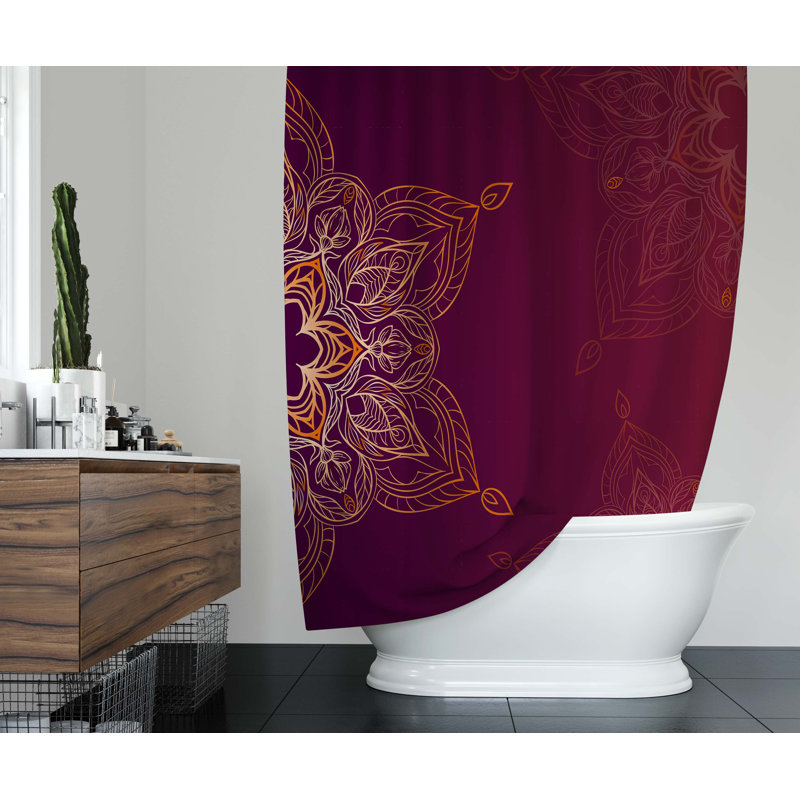 Floral Shower Curtain, 90" H x 70" W
