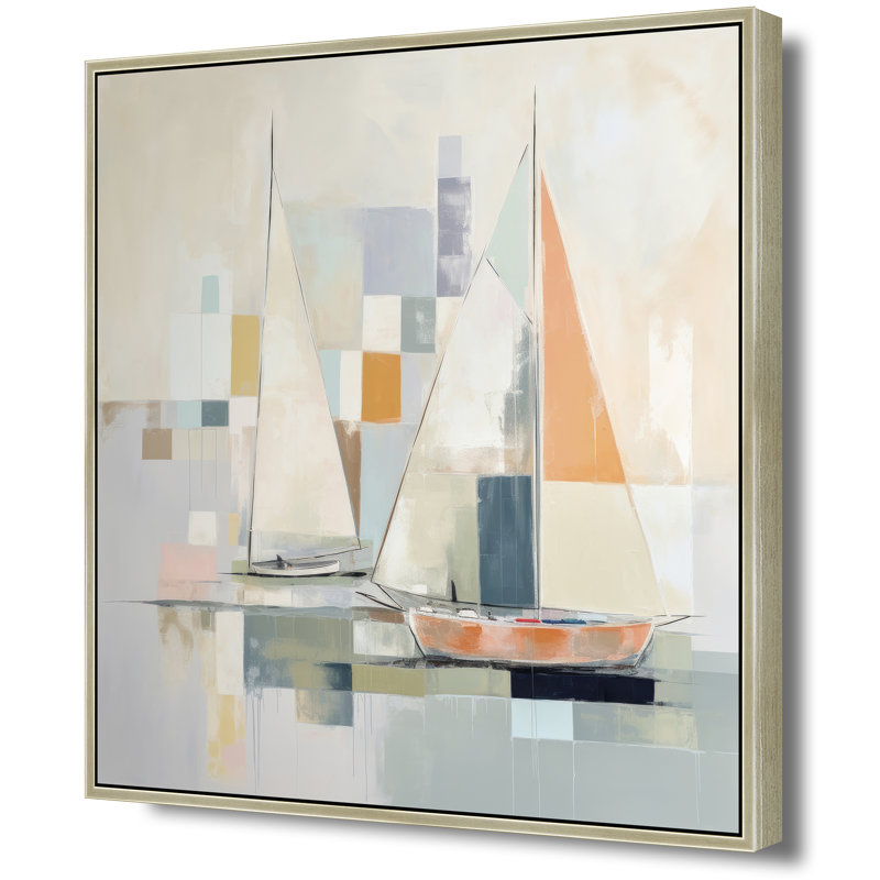 Pastel Regatta 1, H 47 po x l 47 po, Doré