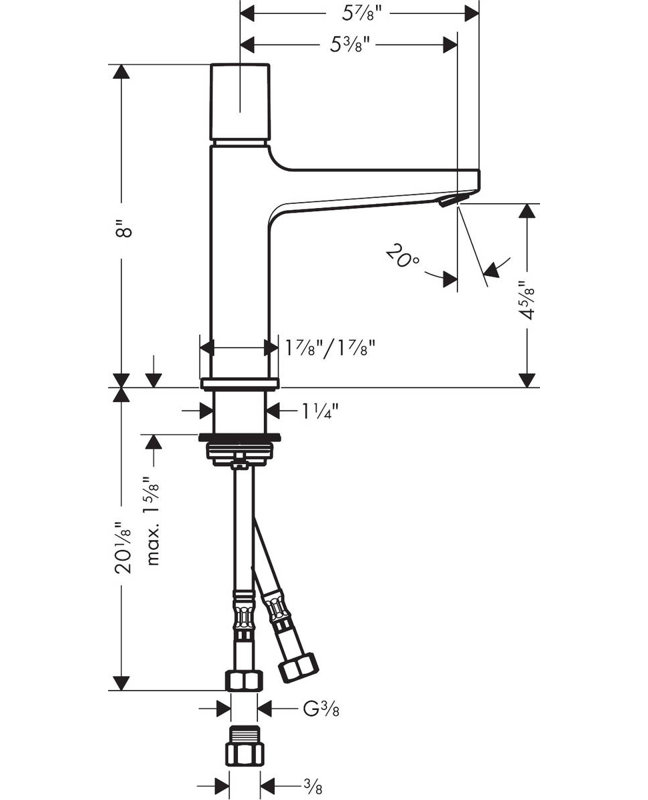 Robinet de salle de bain Metropol, Nickel brossé