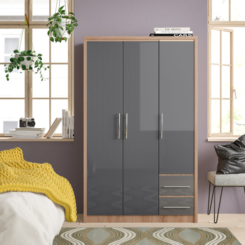 Louisa 3 Door Wardrobe, Grey