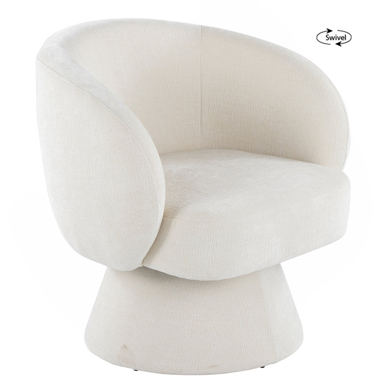 Chaise d'appoint pivotante en tissu crème, Crème