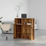 17 Stories Reception Desk Brown Oak 100X50x103.5 Cm Engineered Wood