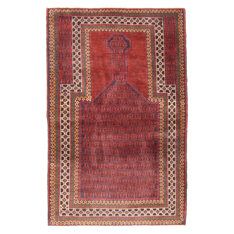 Tapis rouge Teimani 2 pi 11 po x 4 pi 8 po
