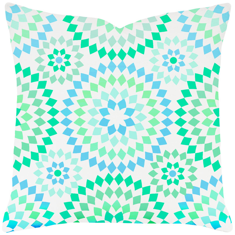 Housse de coussin en coton & insert, 18 po X 18 po, Bleu