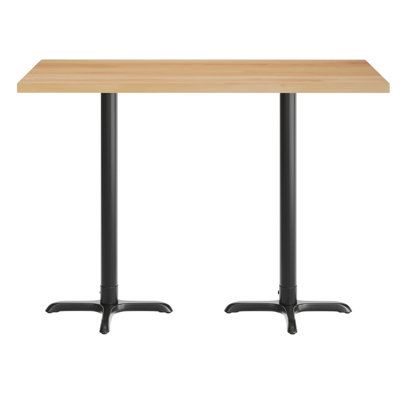 Rectangular Solid Wood Commercial Tabletop with X-Bases