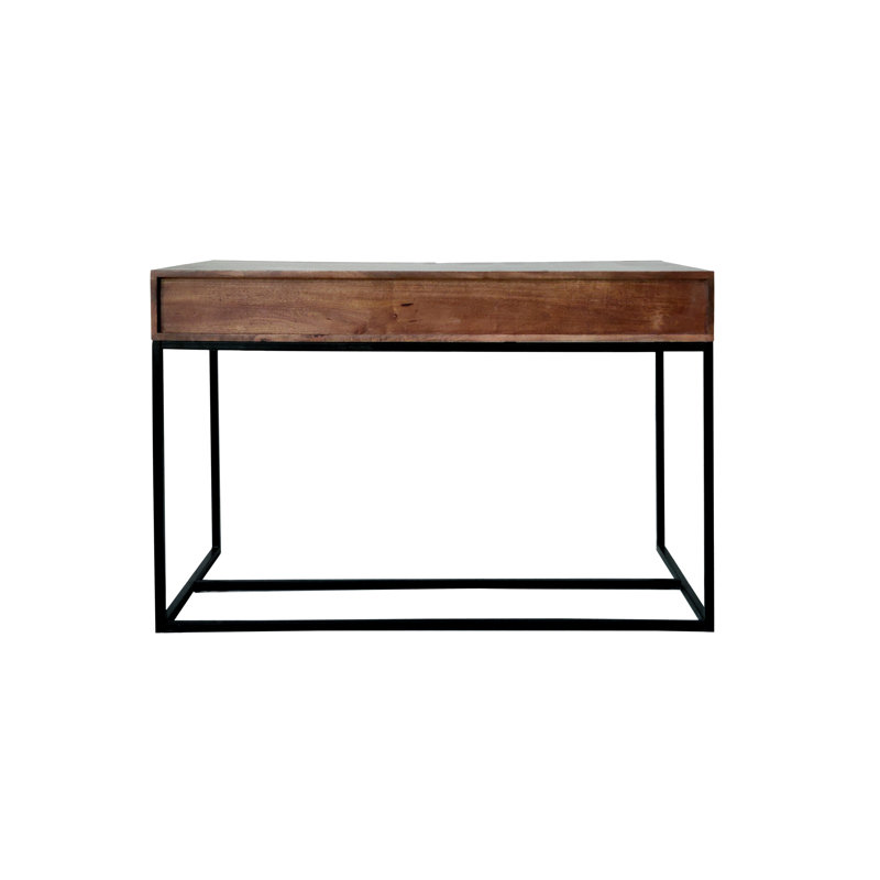 Timko Solid Wood Top Metal Base Writing Desk