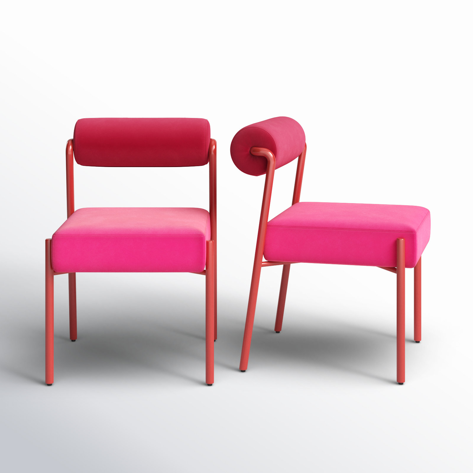 Grete 19.7'' H Velvet Upholstered Side Chair, Pink/Red, Red