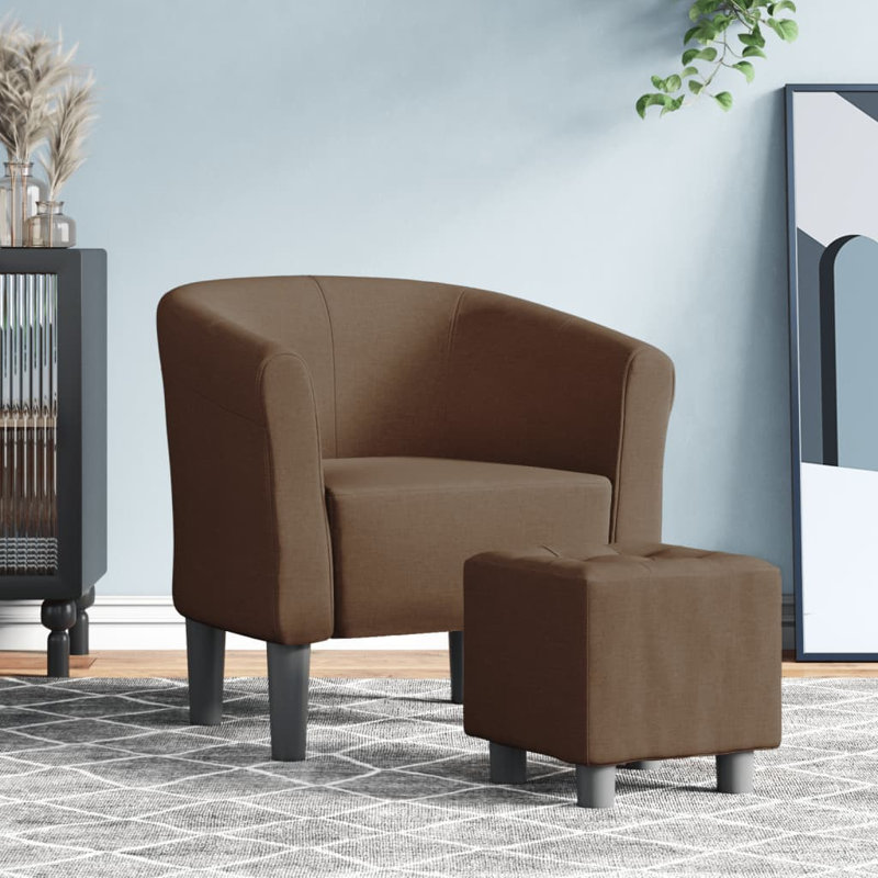 Fauteuil Winston Porter, Tissu brun