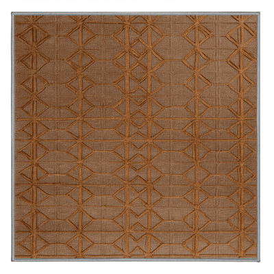 Tapis brun treillis lavable à la machine