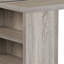 Table rectangulaire grise et noire pour travailler, avec incrustation de métal stable et rangement fonctionnel, finition chêne gris, style contemporain
