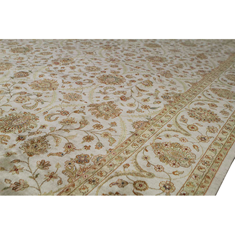 Silk Oriental Area Rug in Ivory