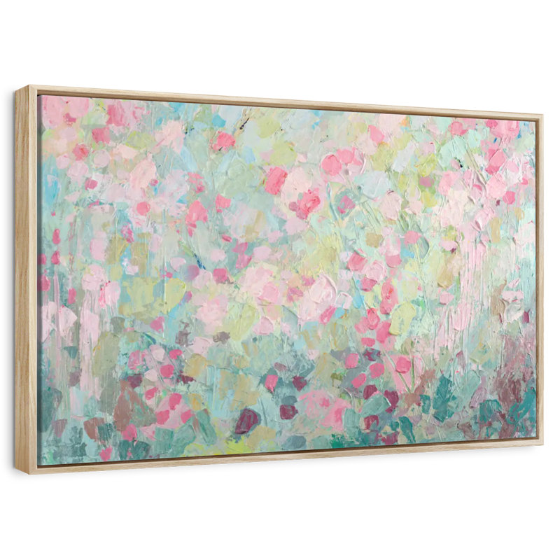 Dancing Sakura Tree, 13" X 9", Floating Frame Natural Wood