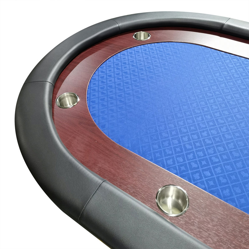 Table de poker 96 po INO Design pour 10 joueurs de poker Baccarat Texas Hold'em avec pieds pliables, Bleu et noir