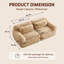 Canapé modulaire 2 places avec tissu moelleux et coussins décoratifs, sans assemblage requis avec éponge haute densité 32D-1375342759