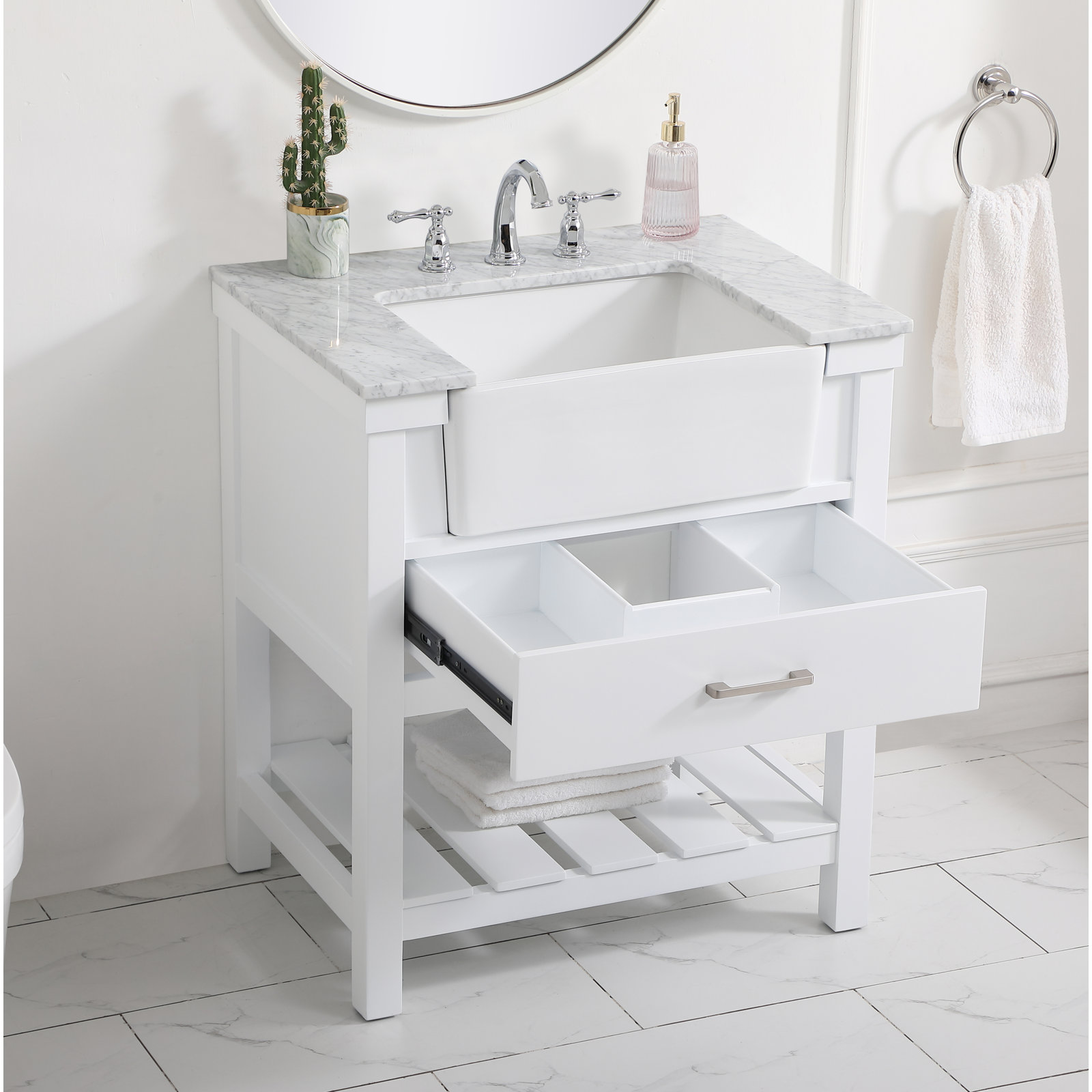 Pelaghia 30'' Single Bathroom Vanity, White