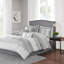 Ensemble de literie pour très grand lit élégant en jacquard gris, 7 pièces confort