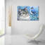 «Blue Winter Friend3» par Bridget Voth, art mural en verre acrylique, 36 po x 24 po