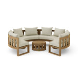 Circular Modular Outdoor 5 - Piece Teak Conversation Set