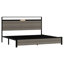 Base de lit plateforme avec tête de lit à DEL avec rangement et 2 USB, grand rangement sous le lit-1287815400