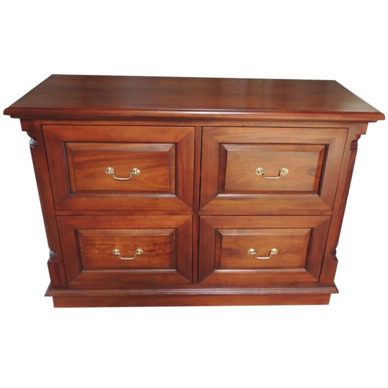 Gillian 110cm Wide 4 -Drawer Solid Wood File Cabinet