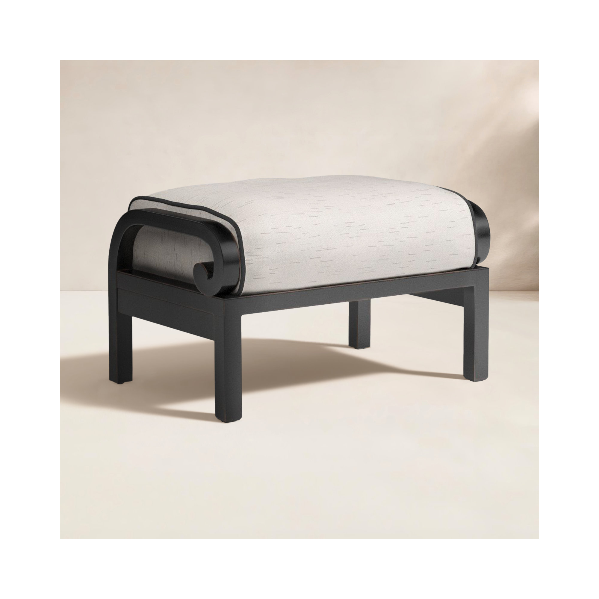 Monterey Outdoor Ottoman with Sunbrella® Cushion, Frequency Sand Sunbrella®