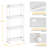 Slim Storage Cart 4 Tier,Bathroom Storage Organizer Rolling Utility Cart, Mobile Shelving Unit Slide Out Storage Cart, White