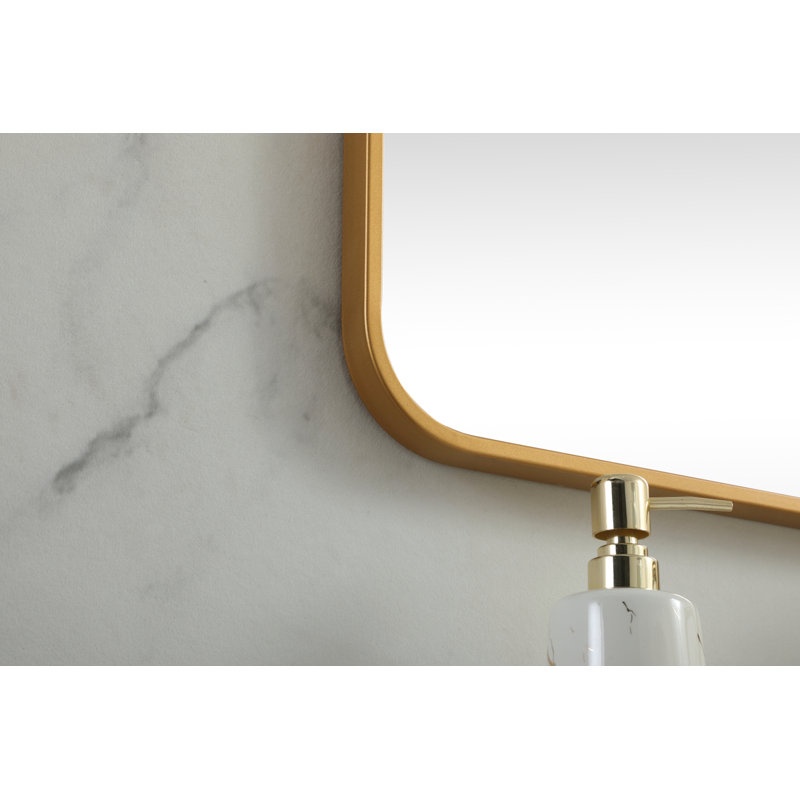 Metal Square Wall Mirror, 30"  x 30" , Brass