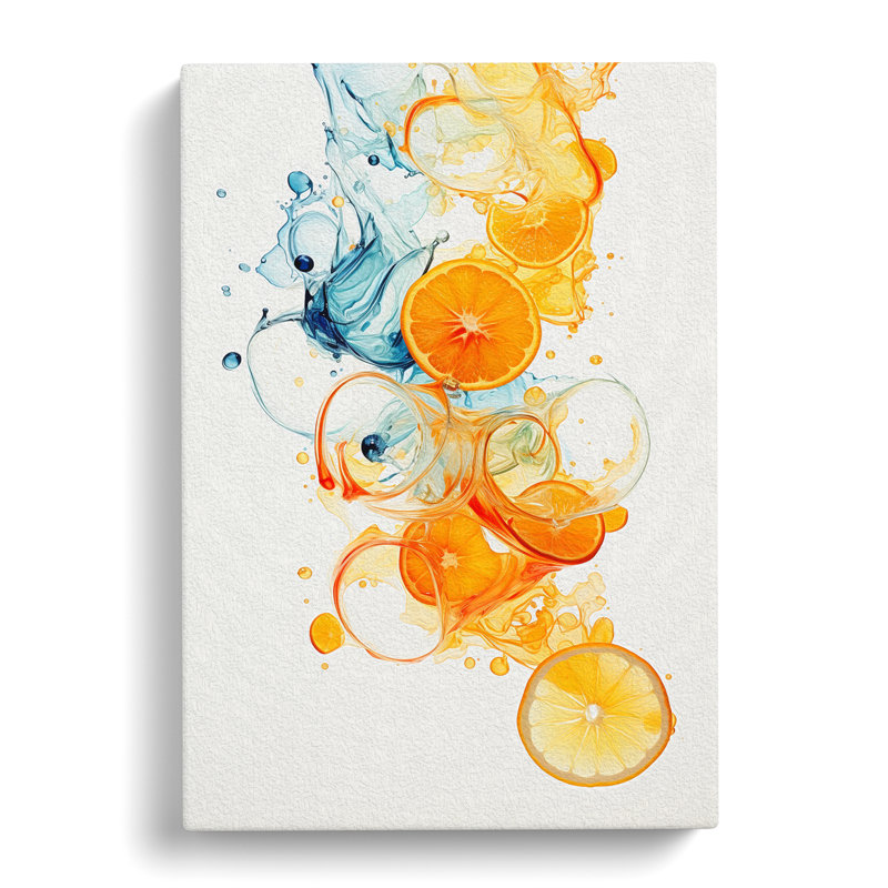 Citrus Fruits Gestural - Wrapped Canvas, 60cm H x 40cm W x 3cm D