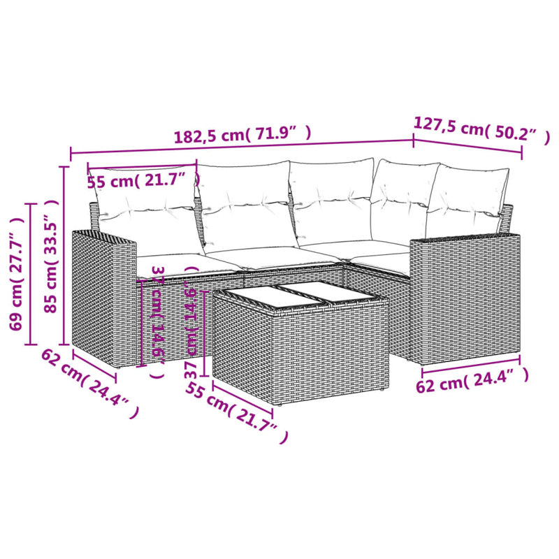 Vidaxl Garden Sofa Set Beige