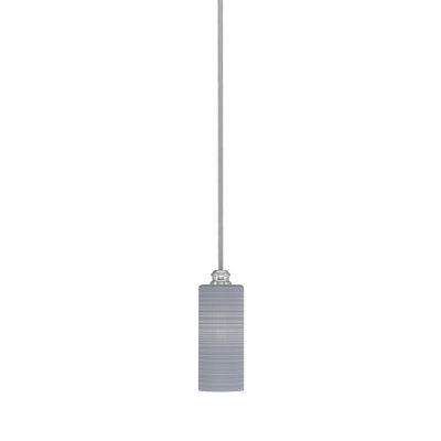 Edge Stem Hung Mini Pendant With 4" Gray Matrix Glass